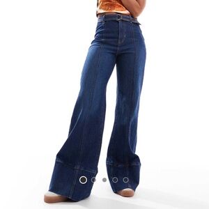 Free People Ryla Ring Belt Wide Leg Jeans